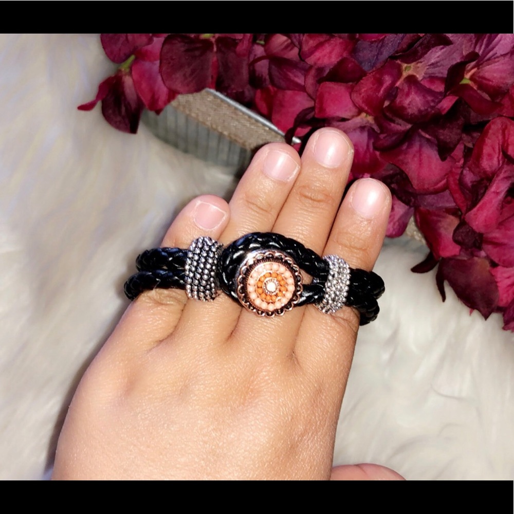 BOHO Leather Woven Band Bead Bracelet